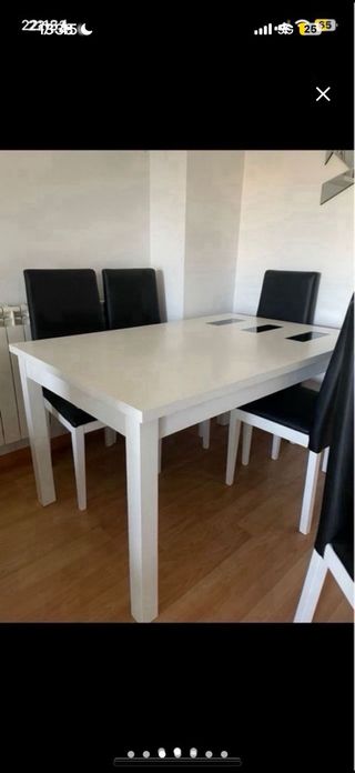 Mesa comedor extensible y 6 sillas