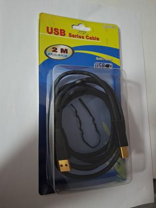 Cable USB 2M A-B Chapado en Oro