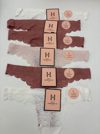 Lote 6 tangas HEAT UNDERWEAR sin costuras Talla L