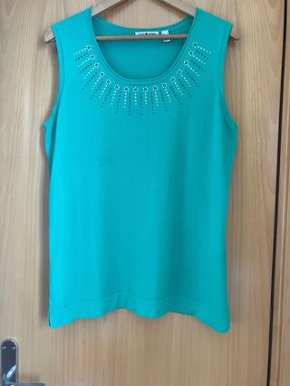 Punt Roma Top Tirantes Anchos Turquesa Talla G