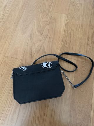 Bolso Zara Negro con Parches Divertidos