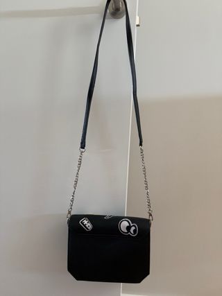 Bolso Zara Negro con Parches Divertidos