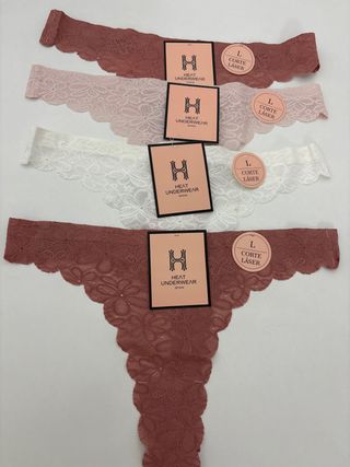 Lote 4 tangas HEAT UNDERWEAR sin costuras Talla L