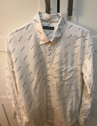 Camicia Balenciaga Logo All-Over Taglia 37