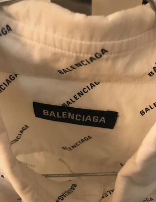 Camicia Balenciaga Logo All-Over Taglia 37