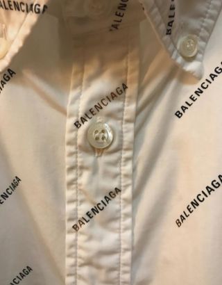 Camicia Balenciaga Logo All-Over Taglia 37