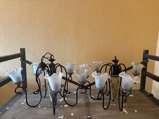 Lámparas de araña de metal y cristal