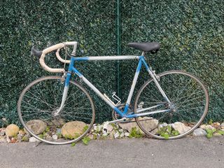 Bicicleta de Carreras Vintage Azul y Gris