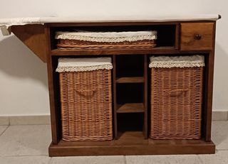 mueble plancha más estantería compañera con cestas