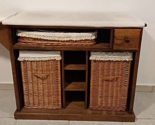 mueble plancha más estantería compañera con cestas