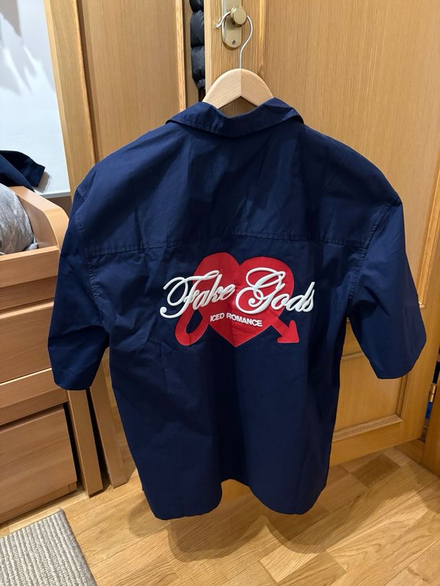 Camisa manga corta Fake Gods azul