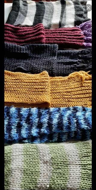 Lote 6 Bufandas Lana Tejidas