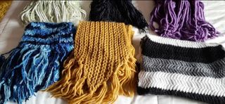 Lote 6 Bufandas Lana Tejidas