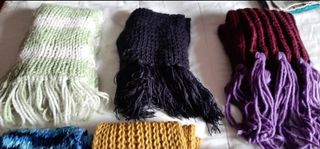 Lote 6 Bufandas Lana Tejidas