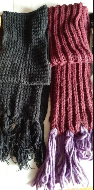 Lote 6 Bufandas Lana Tejidas