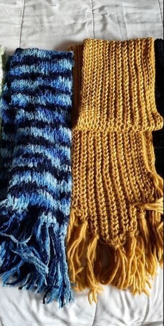 Lote 6 Bufandas Lana Tejidas