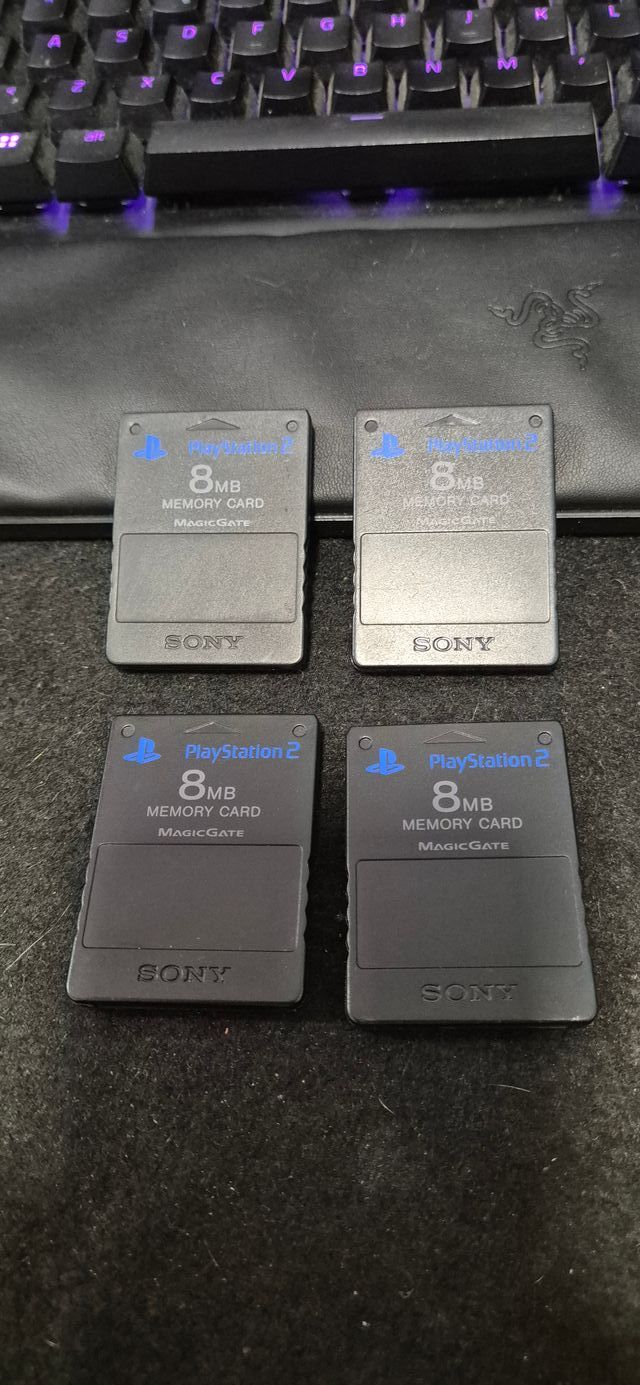 Lote 4 Memory Cards PS2 8MB Sony Play Station 2