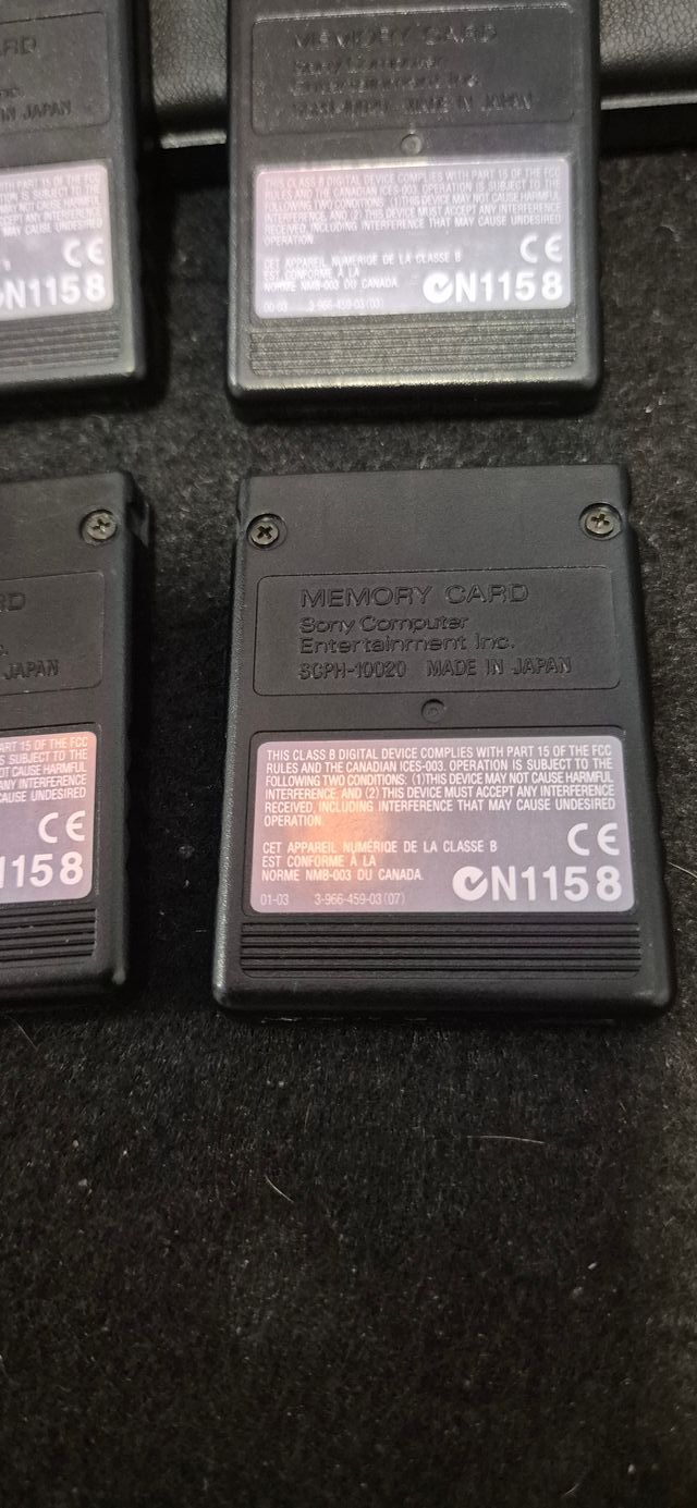 Lote 4 Memory Cards PS2 8MB Sony Play Station 2