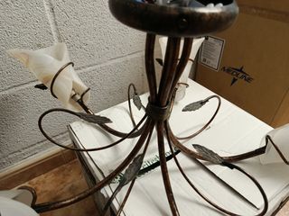 Lámpara de techo de metal y cristal