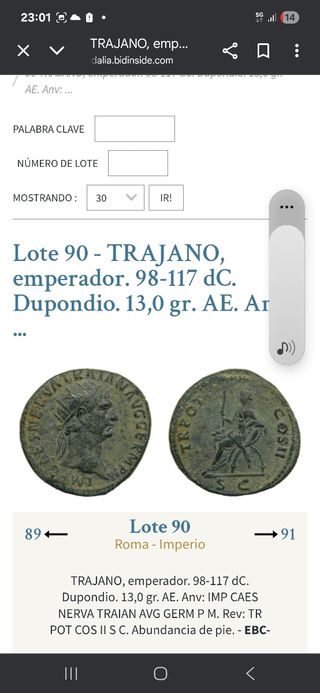 TRAJANO. EMPERADOR 98/117 DC.
