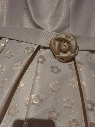 Vestido fiesta crudo-dorado brillante