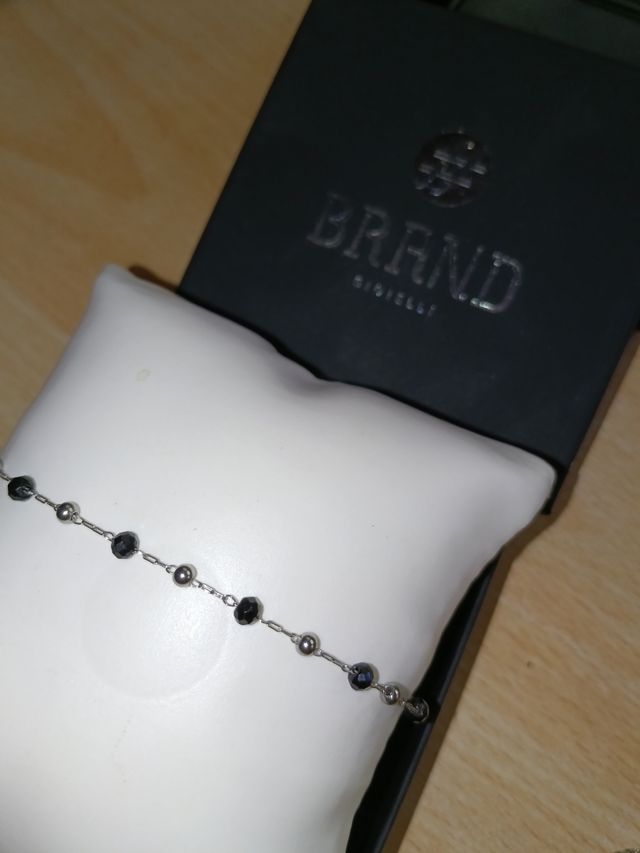 Bracciale Argento e Nero perline
