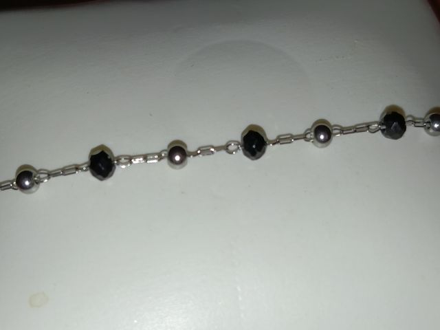 Bracciale Argento e Nero perline