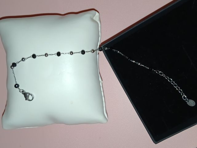 Bracciale Argento e Nero perline