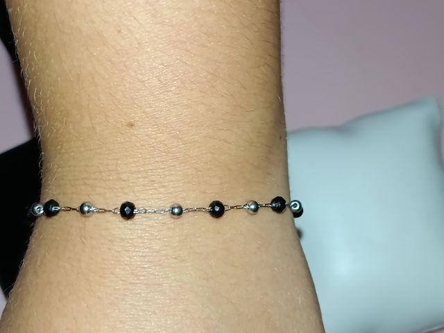 Bracciale Argento e Nero perline