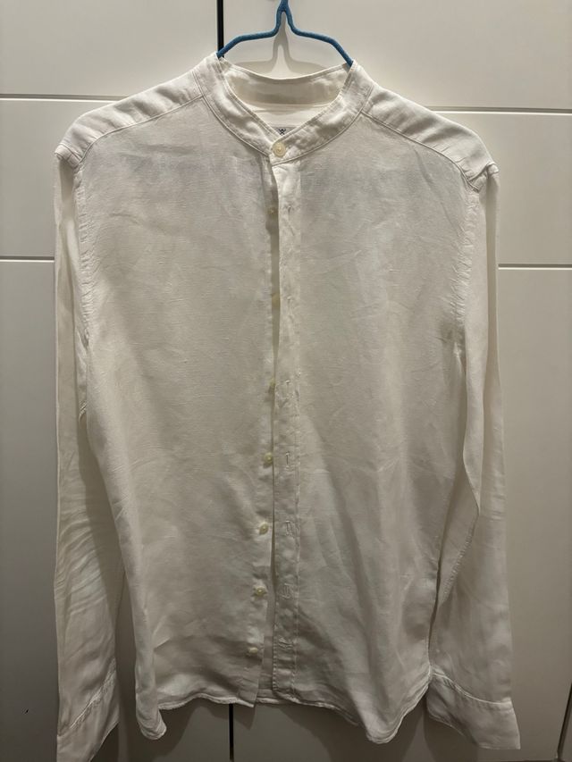 Camisa Hackett Lino Blanca Talla M