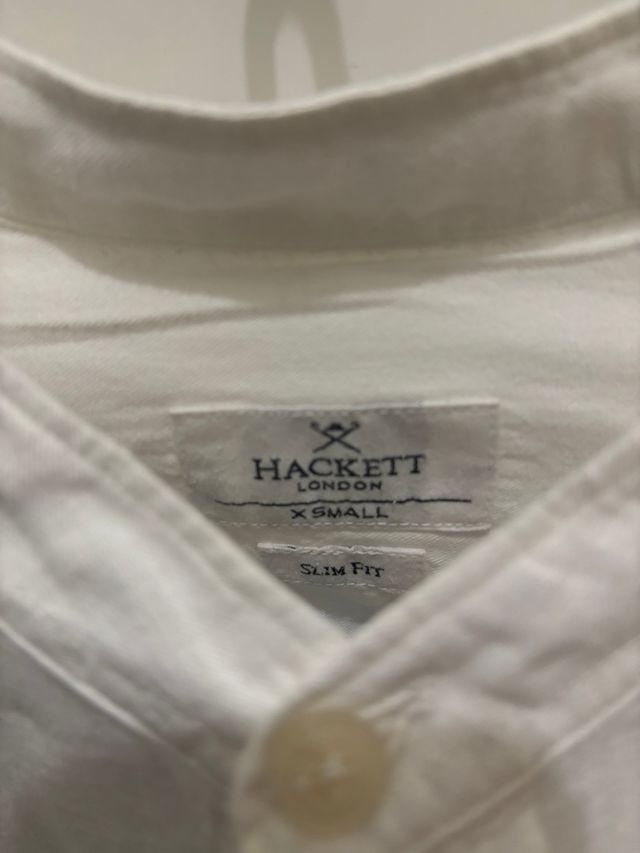 Camisa Hackett Lino Blanca Talla M