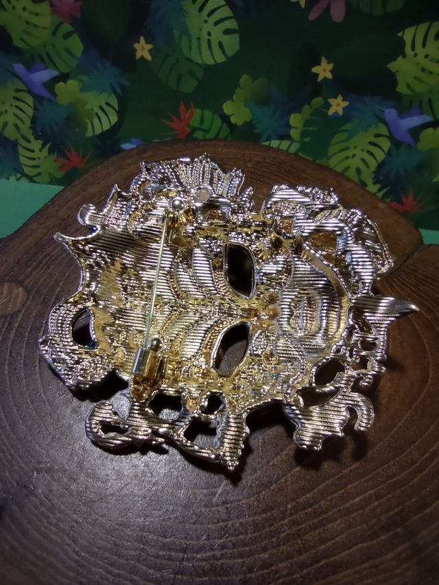 Broche Máscara Veneciana Azul y Dorado