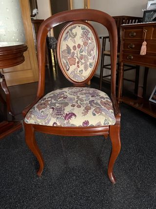 Mesa y 6 Sillas Comedor Madera Oscura