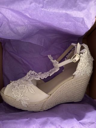 Zapatos de cuña Bidal Novia Talla 40