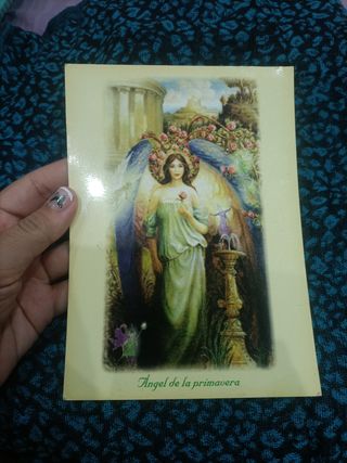 Estampa antigua de colección Ángel de la primavera