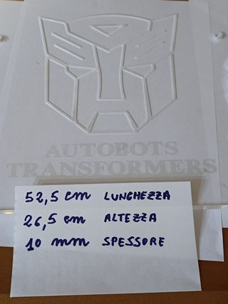 Plexiglass serigrafato Autobots Transformers