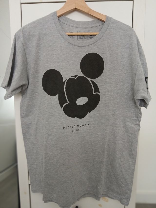 Camiseta Mickey Mouse Gris Hombre