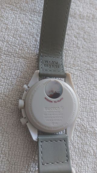 Reloj Omega Swatch Speedmaster Beige/rojo