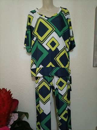 Conjunto Pantalón y Blusón Geométrico