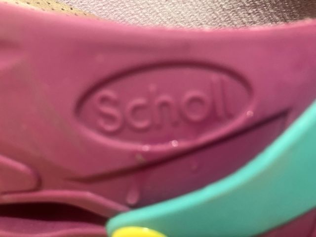 Zuecos Scholl Morado y Turquesa