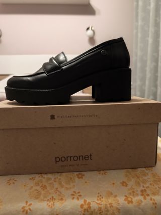 Mocasines de piel negros Porronet