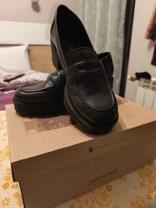 Mocasines de piel negros Porronet