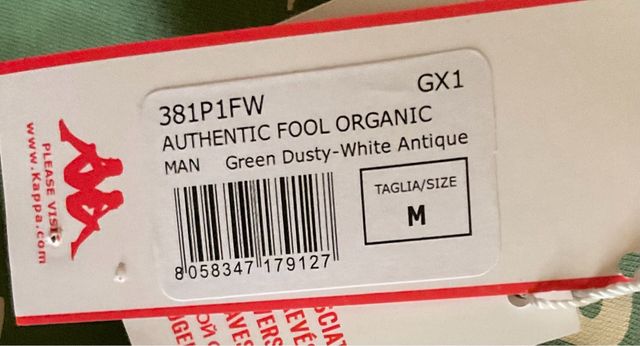 Camiseta Kappa Verde Algodón Orgánico.  Talla M