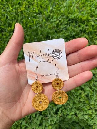 Pendientes ganchillo redondos