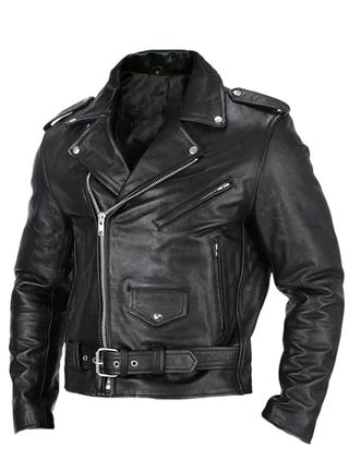 Chaqueta de cuero negra