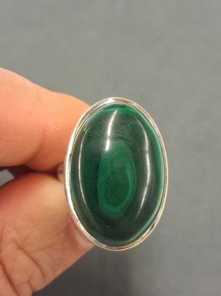 Anillo de Malaquita en Plata de Ley