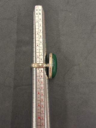 Anillo de Malaquita en Plata de Ley