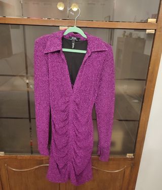 Vestido Bershka Morado Brillo