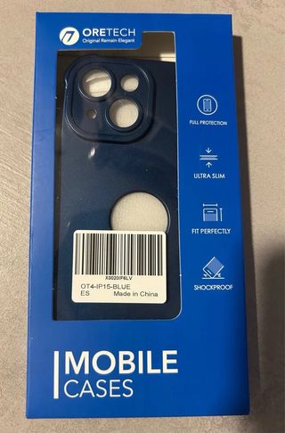 Funda iPhone 15 6.1 Azul + Protector Pantalla