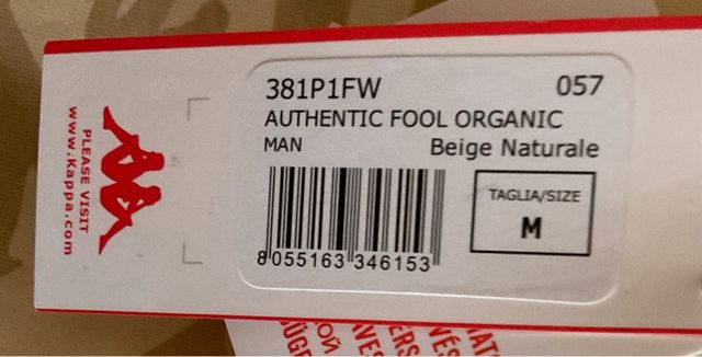 Camiseta Kappa Beige Talla M Algodón Orgánico